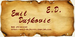 Emil Dujković vizit kartica